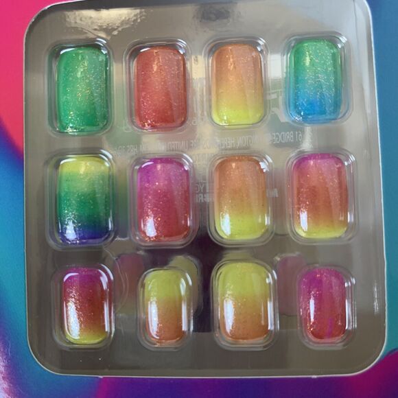 Barbie Press On Nails Glow in the Dark Rainbow 3 Variety Lot Child Size Ages 6+ - Picture 7 of 8